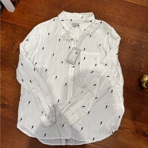 Rails White Shirt with Black Lightning Bolts